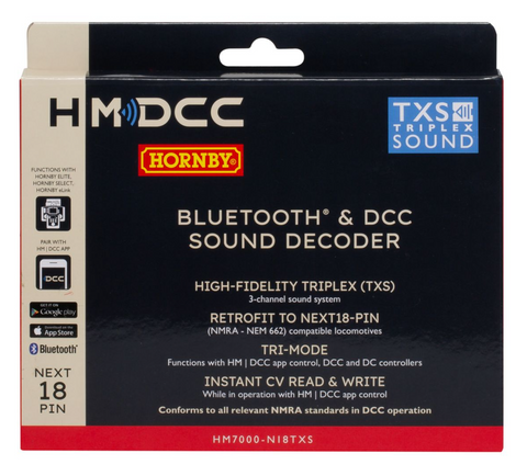 Hornby HM7000: Bluetooth® & DCC Sound Decoder Next18 With 6 Pin Adapter, R7345