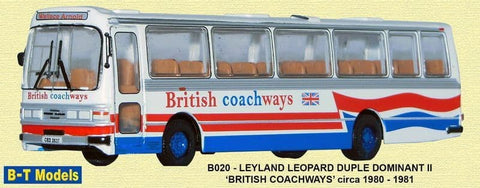 B-T Models 1:76 Leyland Leopard Duple Dominant II British Coachways B020 - Roads And Rails